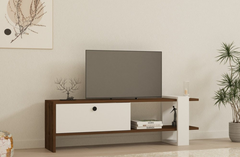 TV stolek Gaye - Walnut, White