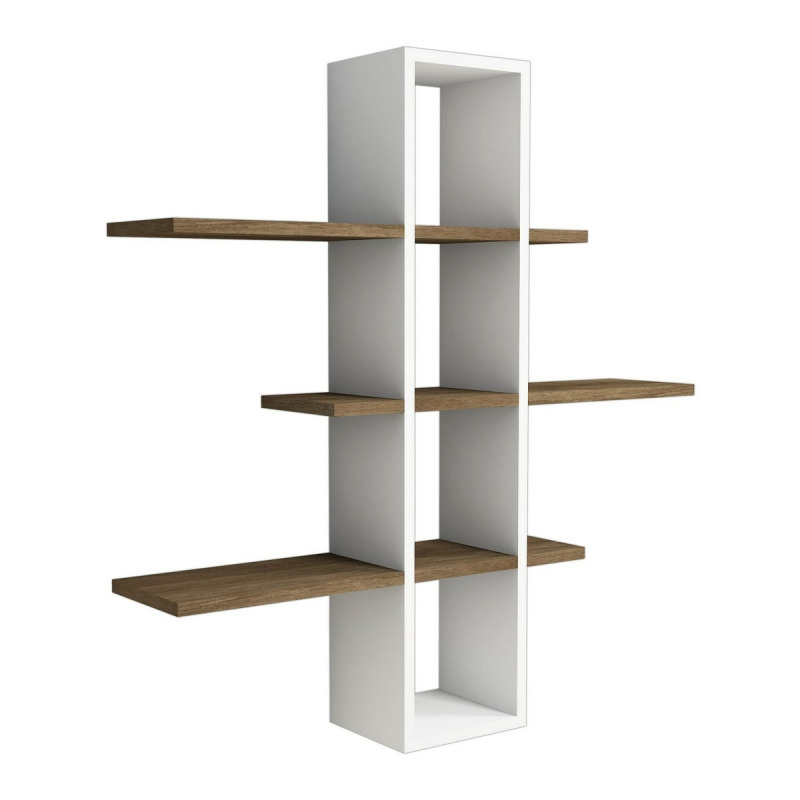 Nástěnná police Ardo - Walnut, White
