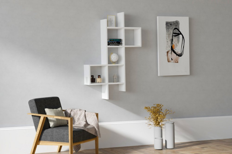 Nástěnná police Keno - White