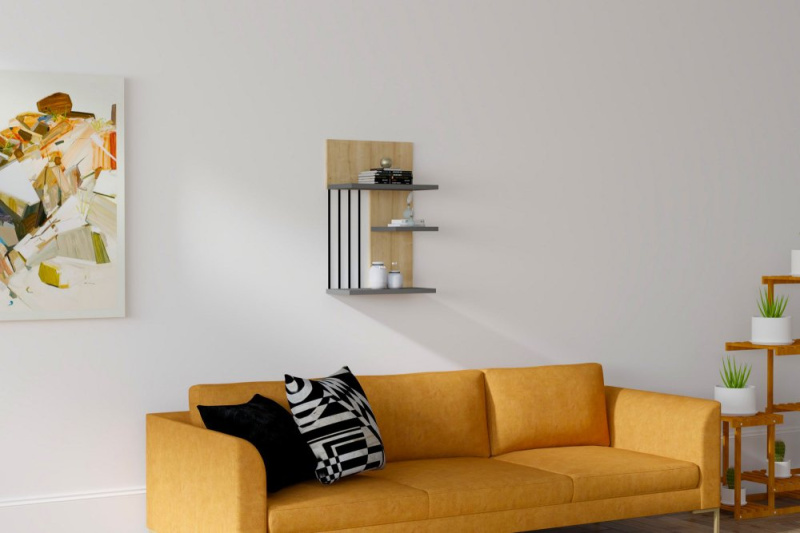 Nástěnná police Nezma - Sapphire, Anthracite