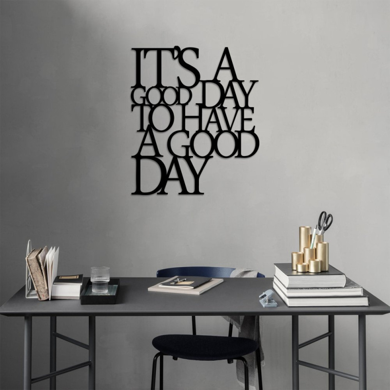 Dekorativní kovový doplněk na zeď Its A Good - Black