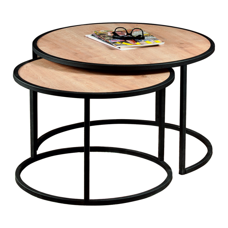 Sada odkládacích stolků (2 kusy) Tambur - Oak