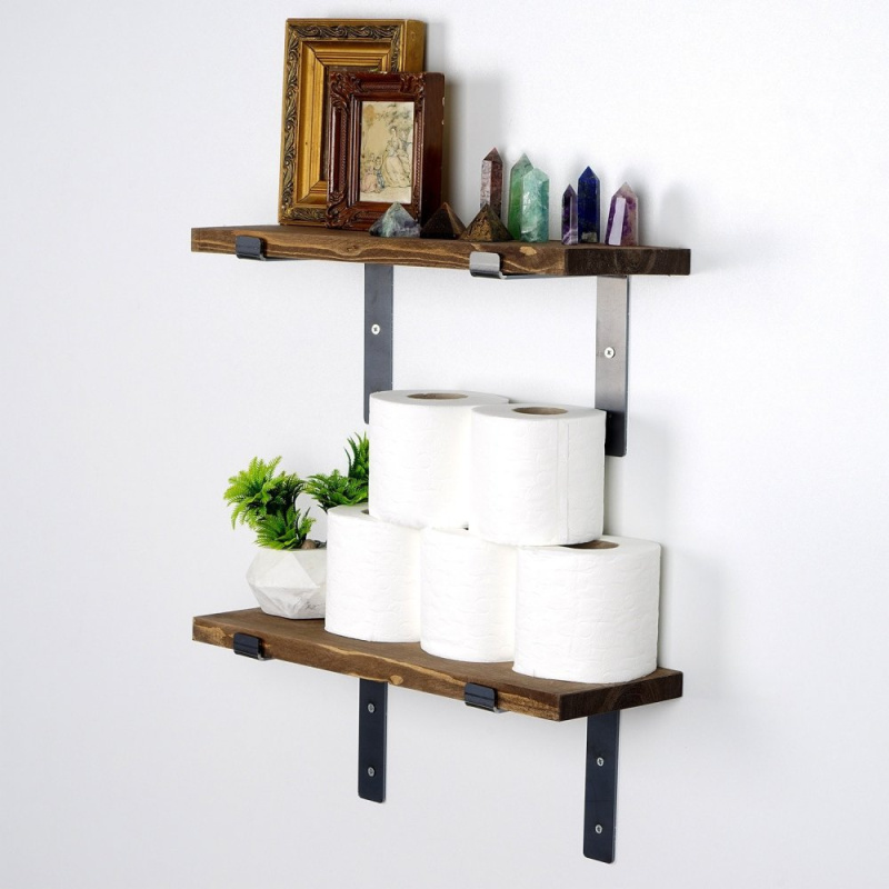 Dekorativní dřevěná nástěnná police Lam005