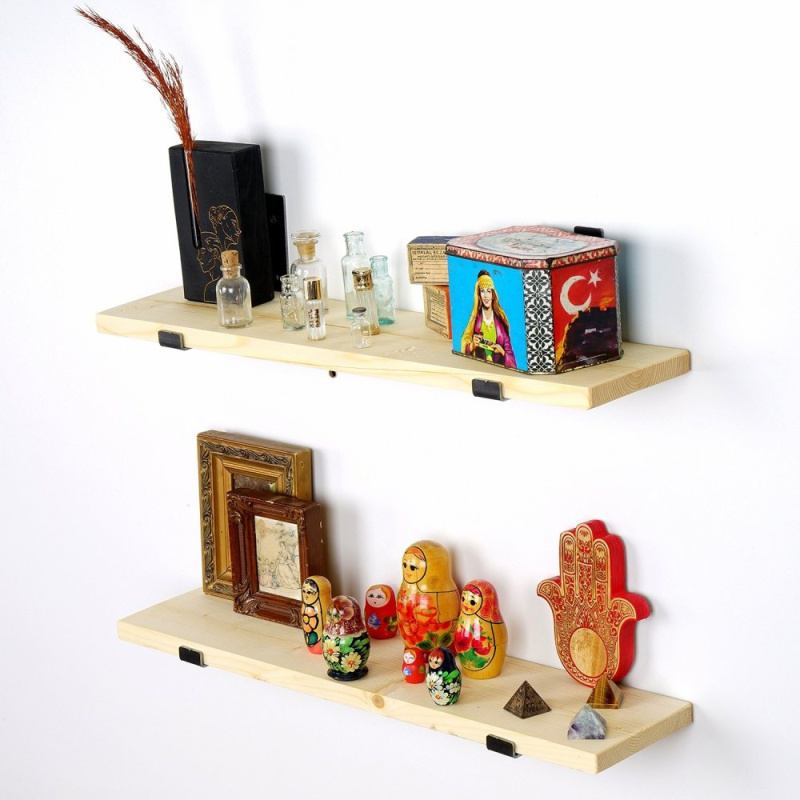 Dekorativní dřevěná nástěnná police Lam008