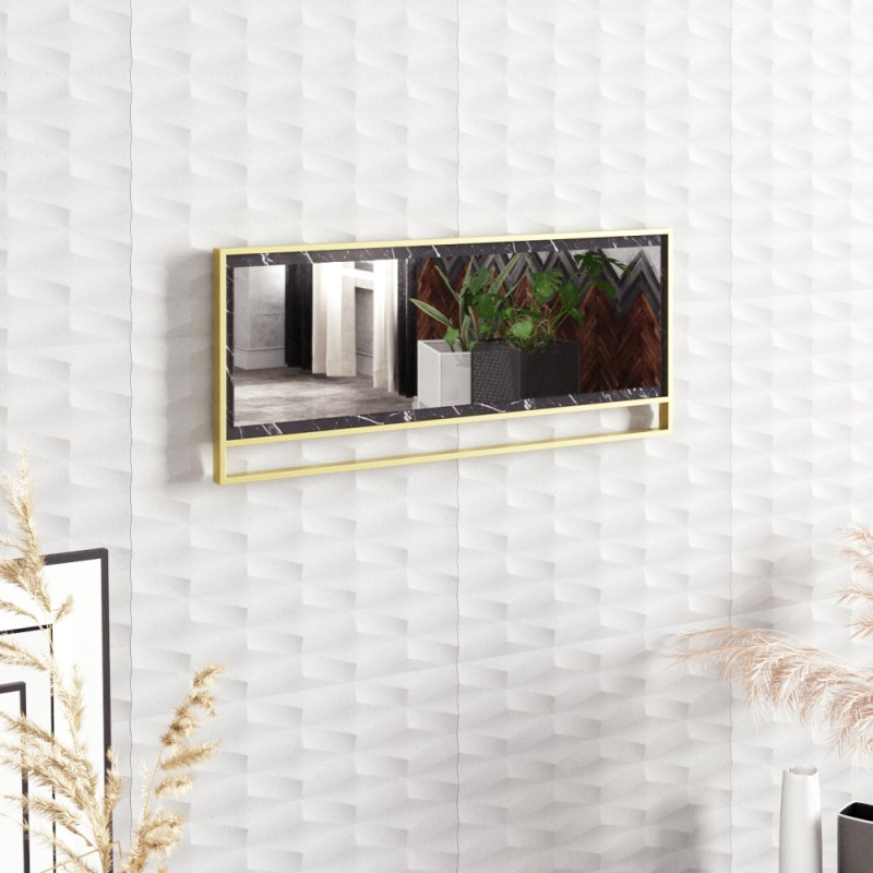 Decorative Chipboard Mirror Polka - Black