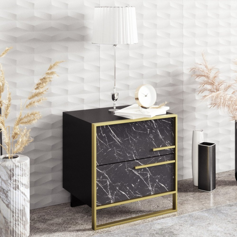 Noční stolek Polka - Black