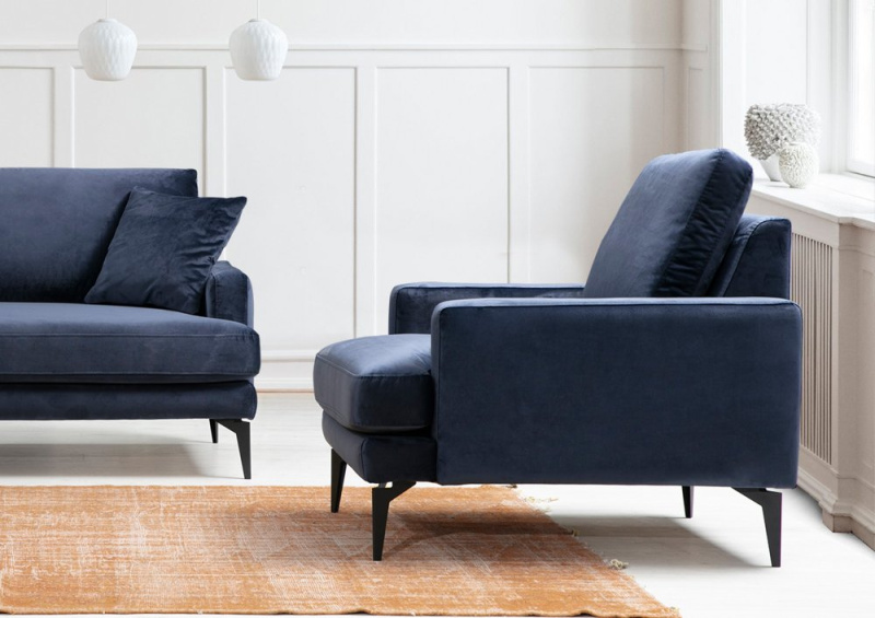 Křeslo ušák Papira Armchair - Navy Blue