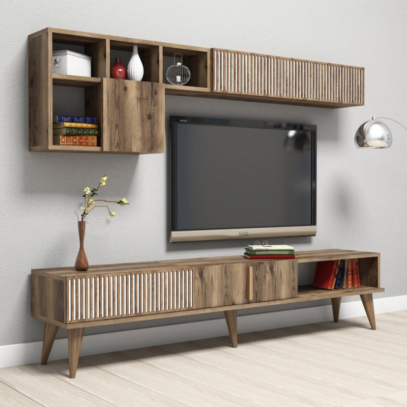 TV stěna / Sestava pod TV Milan - Walnut
