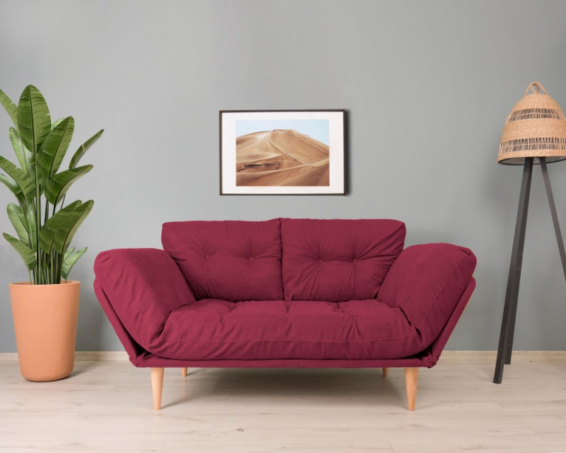 Trojmístná rozkládací pohovka Nina Daybed - Dark Red GR105