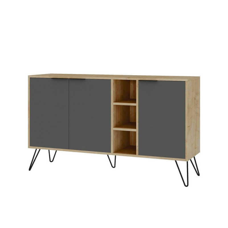 Konzolový stolek Clara Console - Oak, Anthracite
