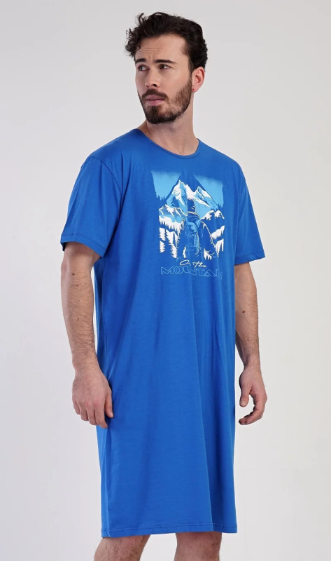 Pánská noční košile Mountain - Vienetta šedá XL