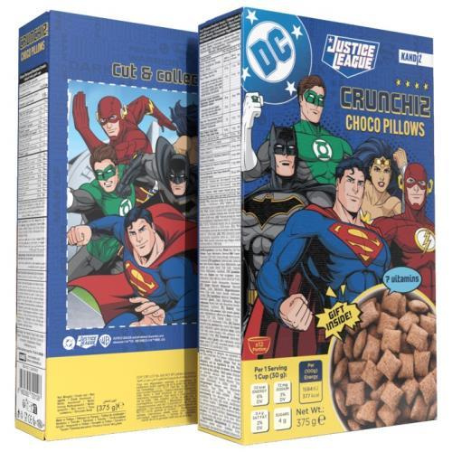 Kandiz cereálie justiceleague dc crunchiz choco pillows 375g