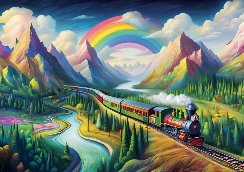 Duhový vlak Puzzle 260 dílků