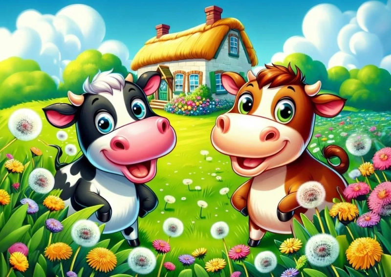 Puzzle Šťastné kravičky 25 dílků