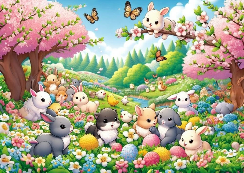 Puzzle Setkání zajíčků 25 dílků