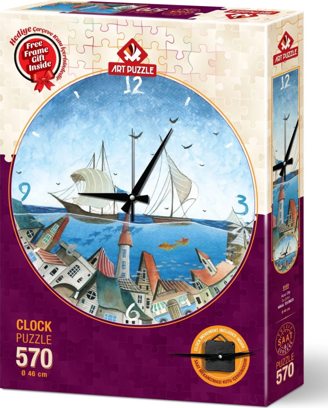 ART PUZZLE Puzzle hodiny Město pod hladinou 570 dílků (včetně rámu)