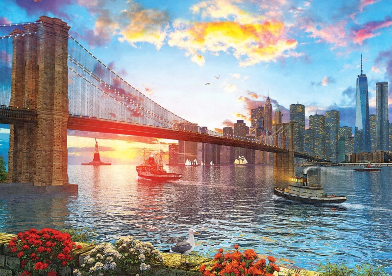 ART PUZZLE Puzzle Západ slunce v New Yorku 1000 dílků