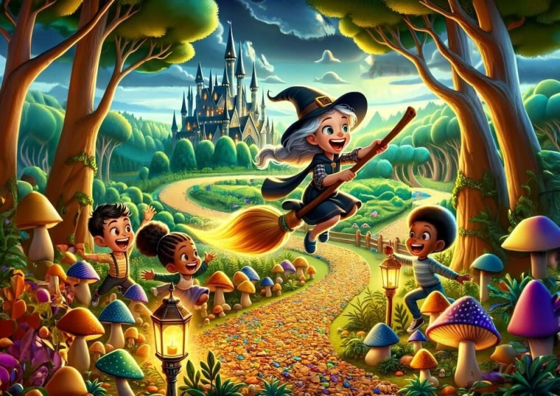 Puzzle Roztomilá čarodějnice 100 dílků