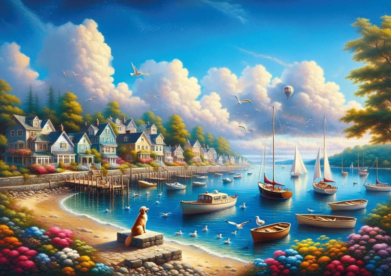 Puzzle Přístav plný plachetnic 260 dílků