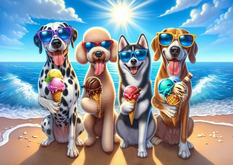 Puzzle Pejsci na dovolené 200 dílků