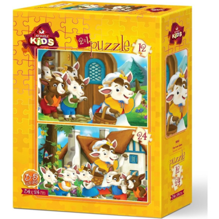 ART PUZZLE Puzzle Roztomilá telátka 12+24 dílků