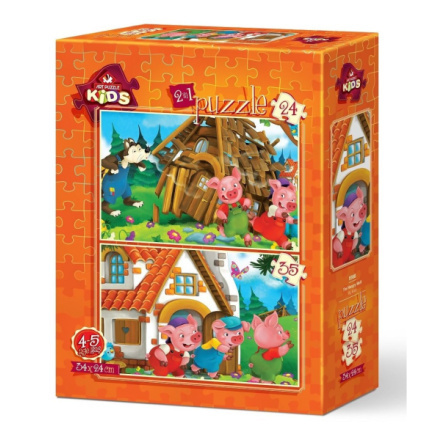 ART PUZZLE Puzzle Tři prasátka 24+35 dílků