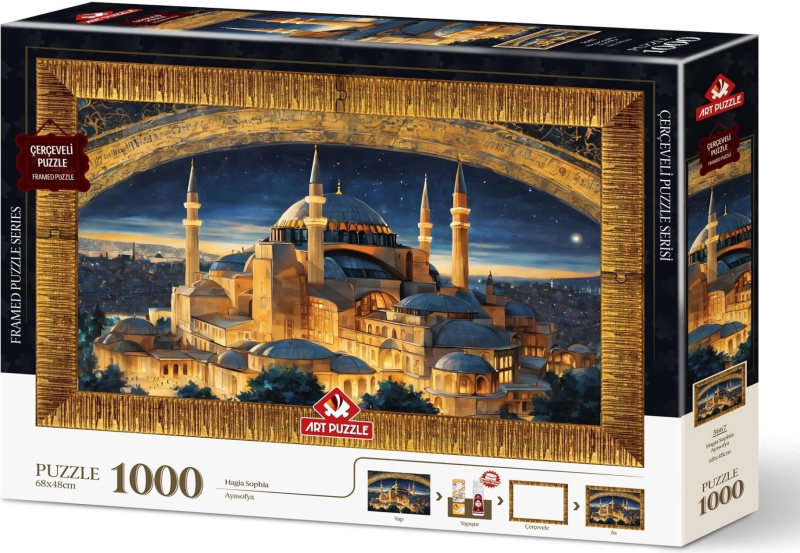 Puzzle s rámem a lepidlem 3v1 Hagia Sophia 1000 dílků