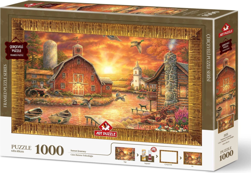 ART PUZZLE Puzzle s rámem a lepidlem 3v1 1000 dílků – Za sluncem