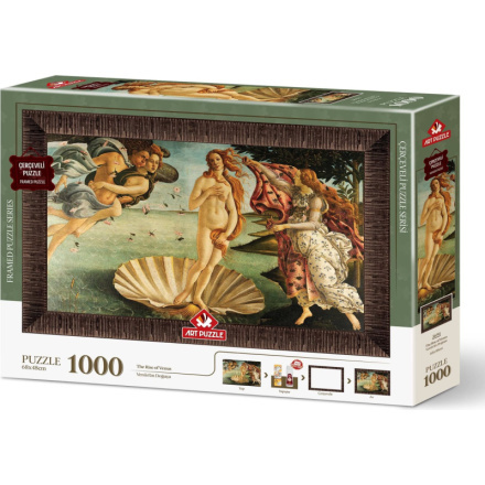 ART PUZZLE Puzzle s rámem a lepidlem 3v1 1000 dílků – Zrození Venuše