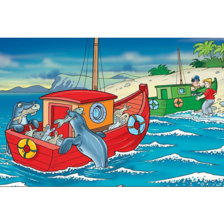 Dřevěné puzzle šťastní tuleni