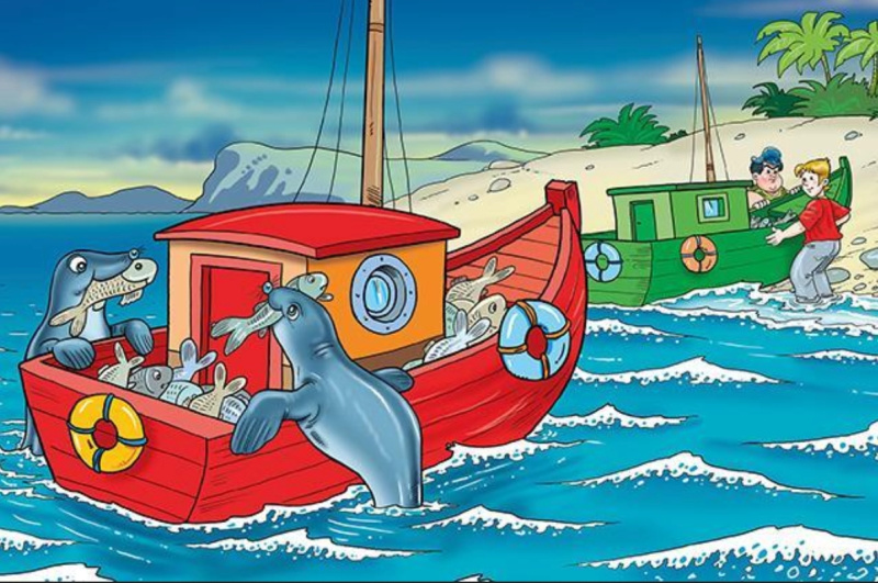 Dřevěné puzzle šťastní tuleni