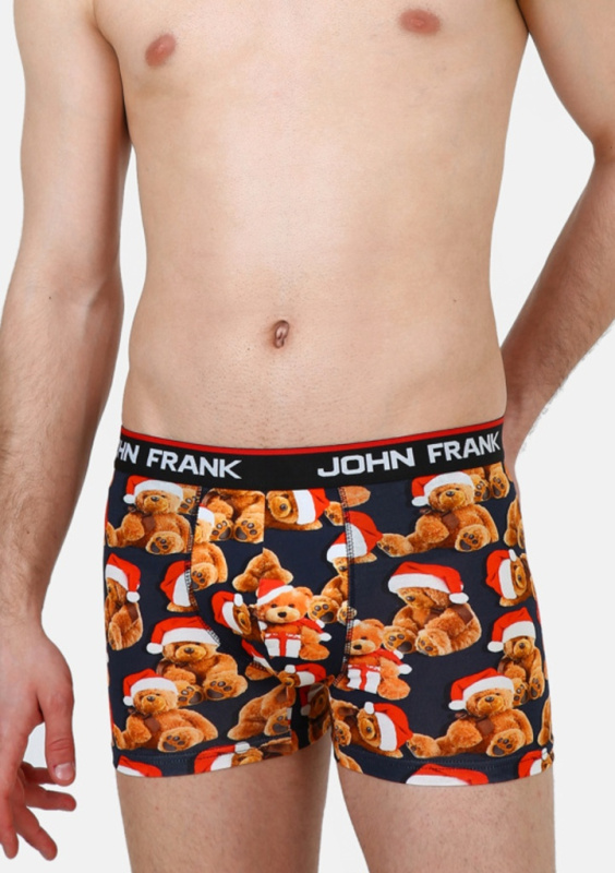 Pánské boxerky John Frank JFBD08 Barva: Modrá - tmavě, Velikost: M