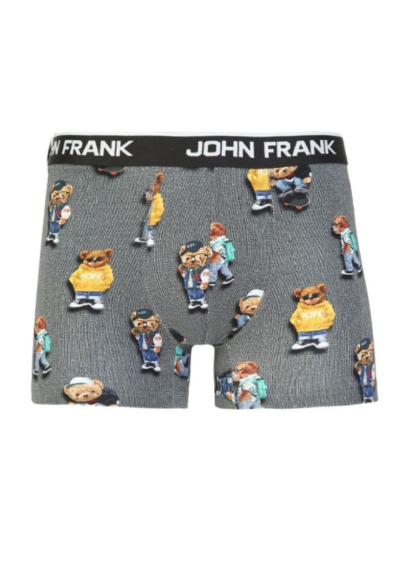 Boxerky JOHN FRANK JFBD325-COOL TEDDY Barva: Šedá, Velikost: L