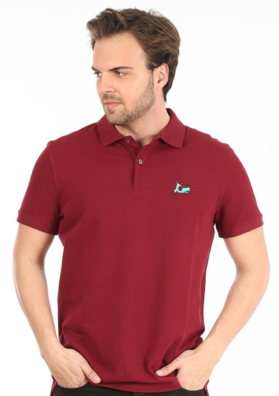 Pánské polo tričko John Frank JFTPOLO10 Barva: Bordó, Velikost: M