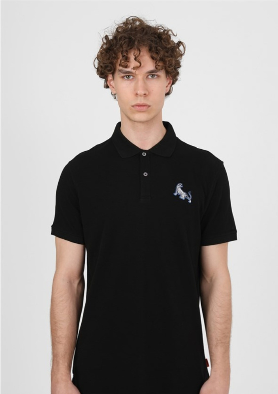Pánské tričko John Frank JFTPOLO15-Tiger Barva: Černá, Velikost: XL