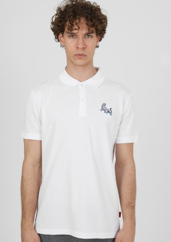 Pánské tričko John Frank JFTPOLO15-Tiger Barva: Bílá, Velikost: XL