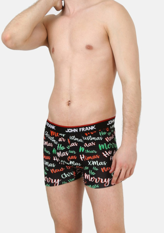 Boxerky JOHN FRANK JFBD15-CH-HO HO HO Barva: Černá, Velikost: L
