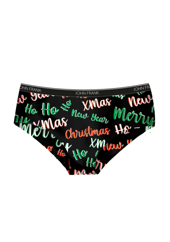 Dámské kalhotky John Frank WJFD-H34-CH-HO HO HO Barva: Černá, Velikost: XL