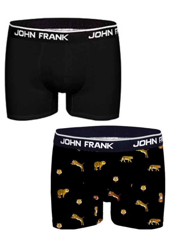 Pánské boxerky John Frank JF2BTORA05 2 pack Barva: Černá, Velikost: XL
