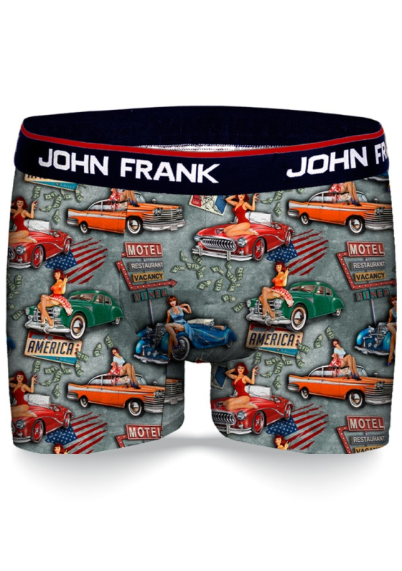 Boxerky JOHN FRANK JFBD338 Barva: Šedá, Velikost: XXL