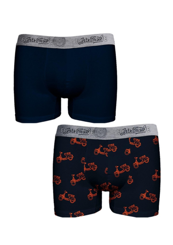 Boxerky John Frank JF2BEF25 2Pack Barva: Modrá - tmavě, Velikost: L
