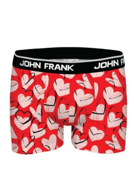 Pánské boxerky John Frank JFBD01-VD Barva: Červená, Velikost: XL