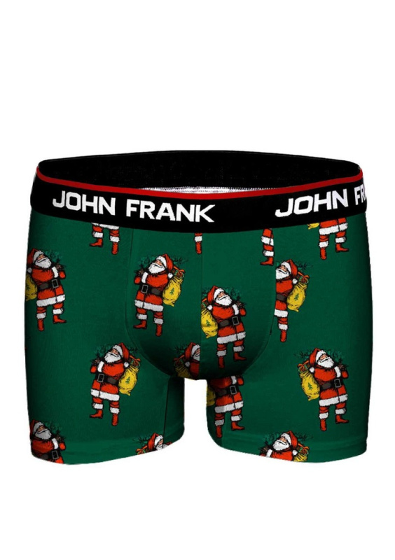 Pánské boxerky John Frank JFBD44-CH SANTA CLAUS Barva: Zelená, Velikost: XL