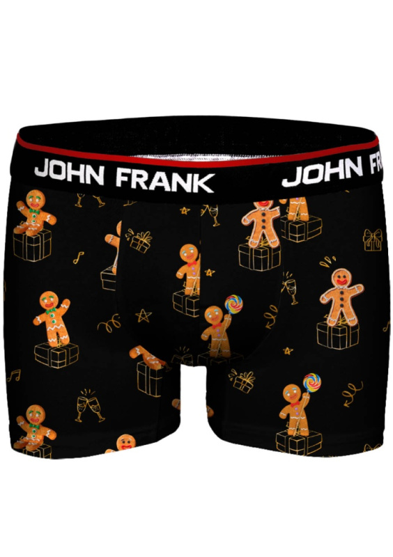 Pánské boxerky John Frank JFBD47-CH-GINGER Barva: Černá, Velikost: L