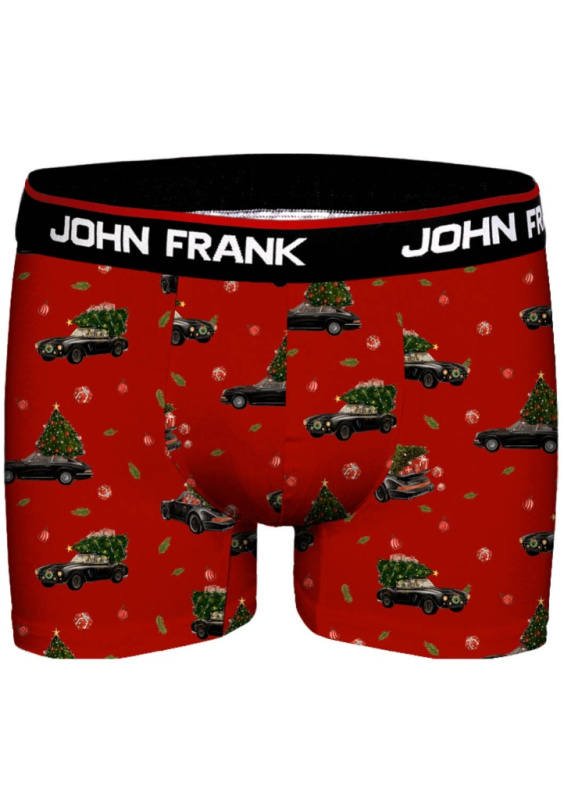 Pánské boxerky John Frank JFBD53-CH-XMAS CAR Barva: Červená, Velikost: L