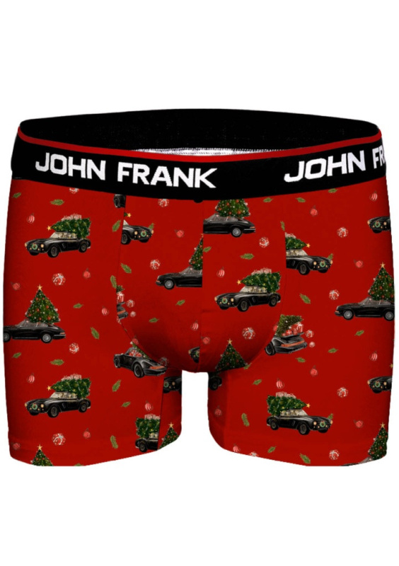 Pánské boxerky John Frank JFBD53-CH-XMAS CAR Barva: Červená, Velikost: XL