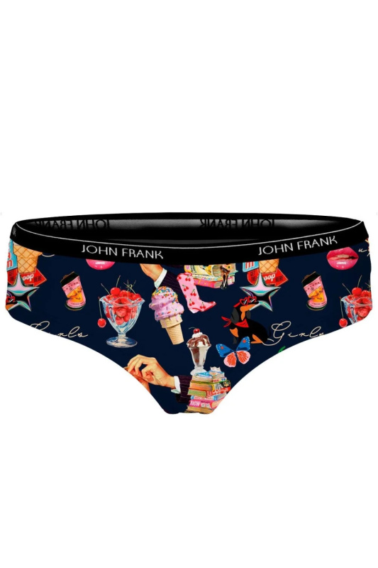 Dámské kalhotky hipster John Frank WJFD-H62 Barva: Modrá - tmavě, Velikost: XL