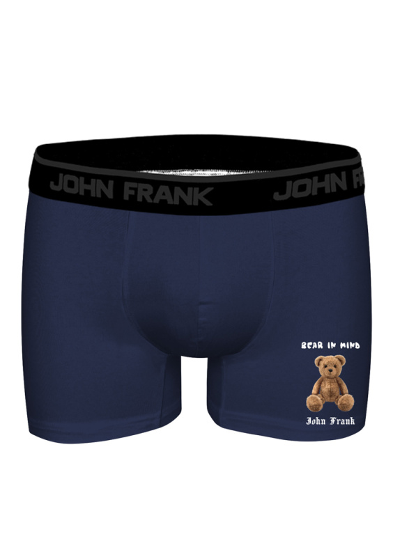 Pánské boxerky John Frank JFBDMOD129-BEAR3 Barva: Modrá - tmavě, Velikost: XXL