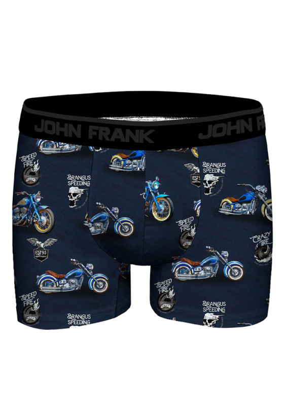 Pánské boxerky John Frank JFBD371-MOTO Barva: Modrá - tmavě, Velikost: M