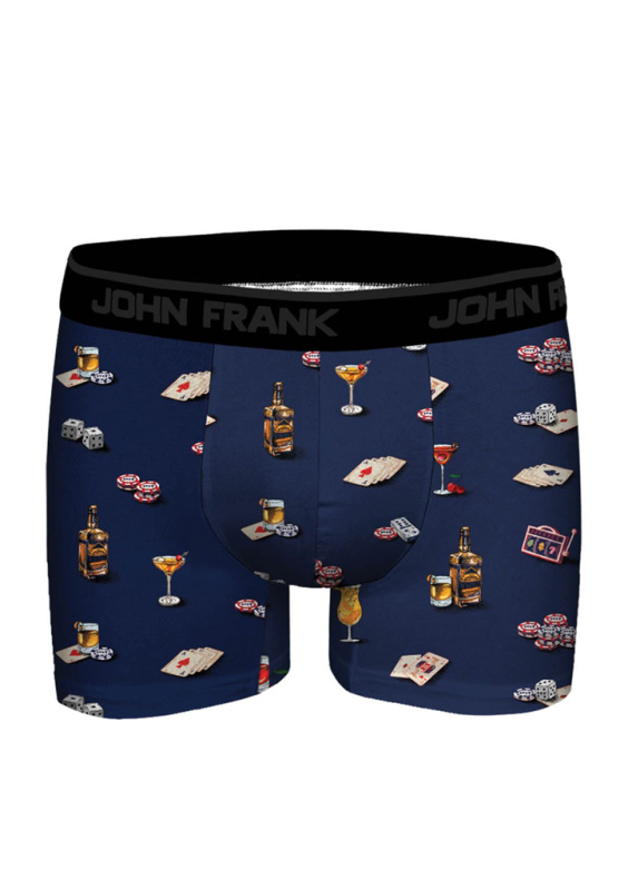 Pánské boxerky John Frank JFBDMOD136-DICE Barva: Modrá - tmavě, Velikost: XL